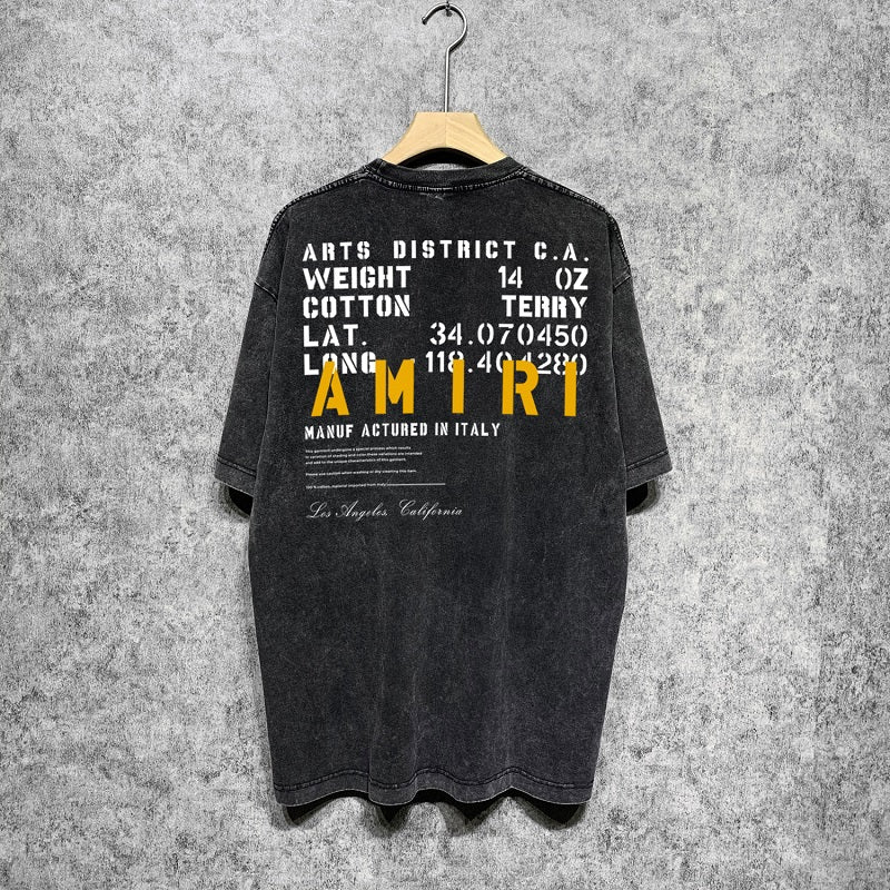 CASA-AMIRI 2025 New High Quality Cotton Flower Logo T-Shirt D054