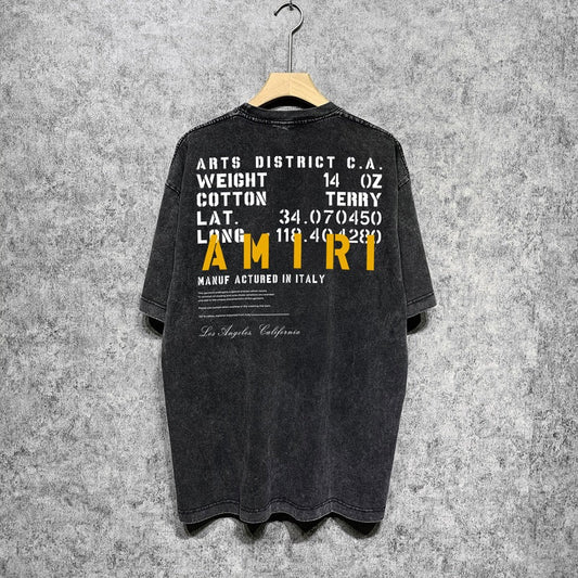 CASA-AMIRI 2025 New High Quality Cotton Flower Logo T-Shirt D054