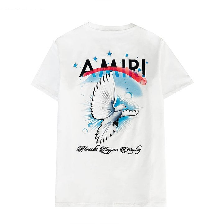 CASA-AMIRI 2025 New High Quality Cotton Flower Logo T-Shirt