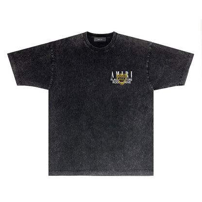CASA-AMIRI 2025 New High Quality Cotton Flower Logo T-Shirt D001