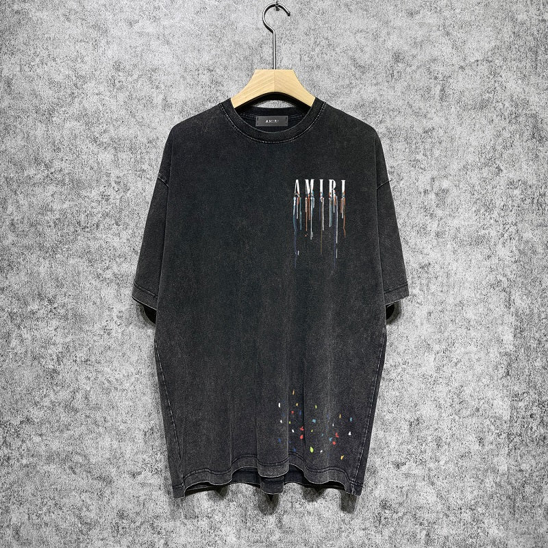 CASA-AMIRI 2025 New High Quality Cotton Flower Logo T-Shirt D009