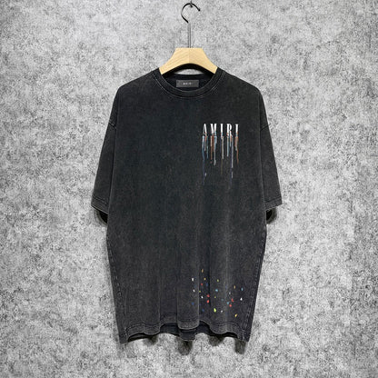 CASA-AMIRI 2025 New High Quality Cotton Flower Logo T-Shirt D009