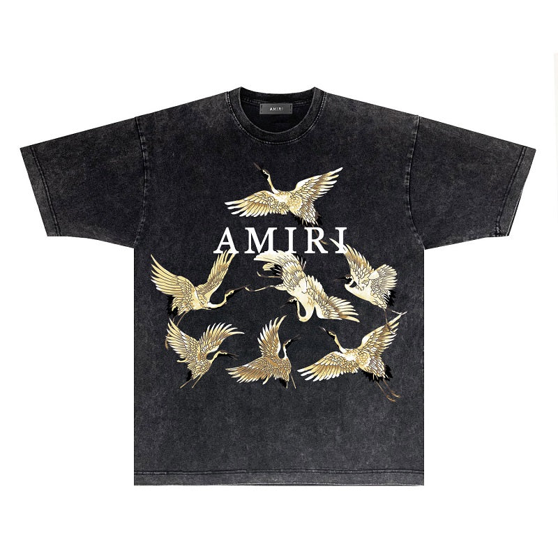 CASA-AMIRI 2025 New High Quality Cotton Flower Logo T-Shirt D007