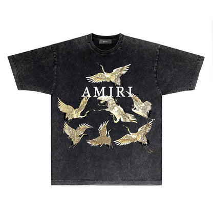 CASA-AMIRI 2025 New High Quality Cotton Flower Logo T-Shirt D007