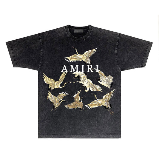 CASA-AMIRI 2025 New High Quality Cotton Flower Logo T-Shirt D007