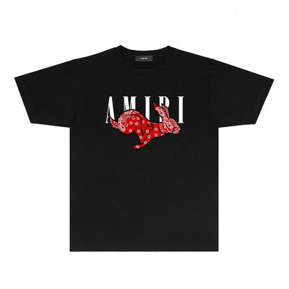 CASA-AMIRI 2025 New High Quality Cotton Flower Logo T-Shirt 076