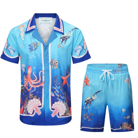 CASABLANCA 2025 New Shirt Shorts Set