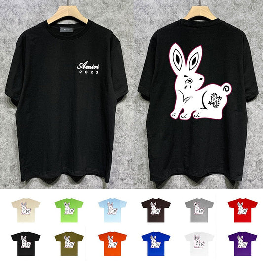 CASA-AMIRI 2025 New High Quality Cotton Flower Logo T-Shirt 079