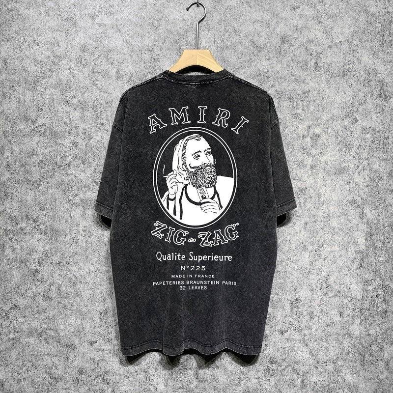 CASA-AMIRI 2025 New High Quality Cotton Flower Logo T-Shirt D07