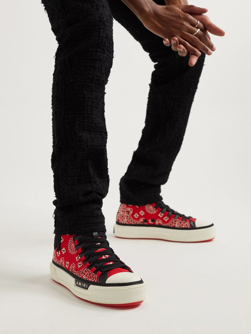 CASA-AMIRI  2025 new products cotton LOGO embroidered contrast color canvas shoes