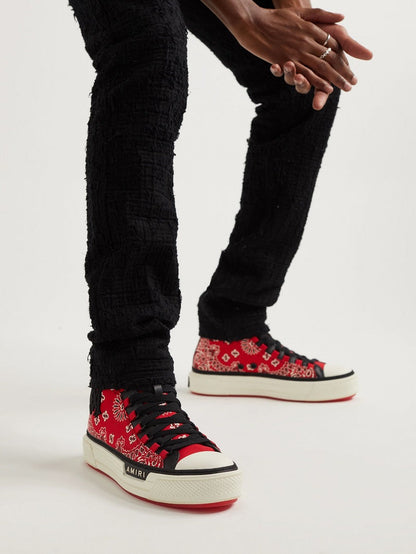 CASA-AMIRI  2025 new products cotton LOGO embroidered contrast color canvas shoes